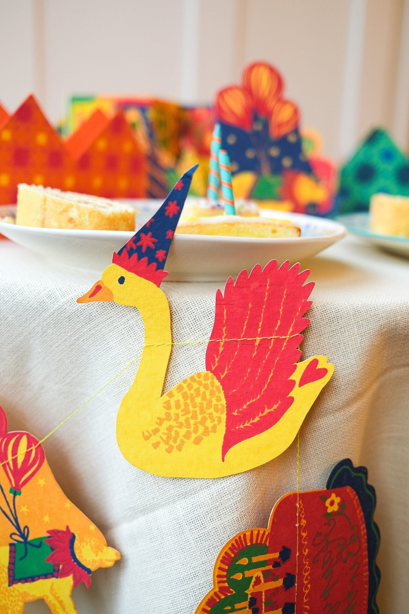 Guirnalda cosida para fiesta de cumpleaños