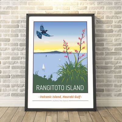 Rangitoto Island, New Zealand Print__A3