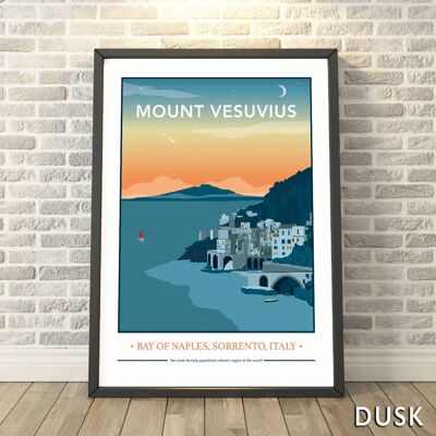Mount Vesuvius Sunset, Naples, Sorrento Italy Print__A3