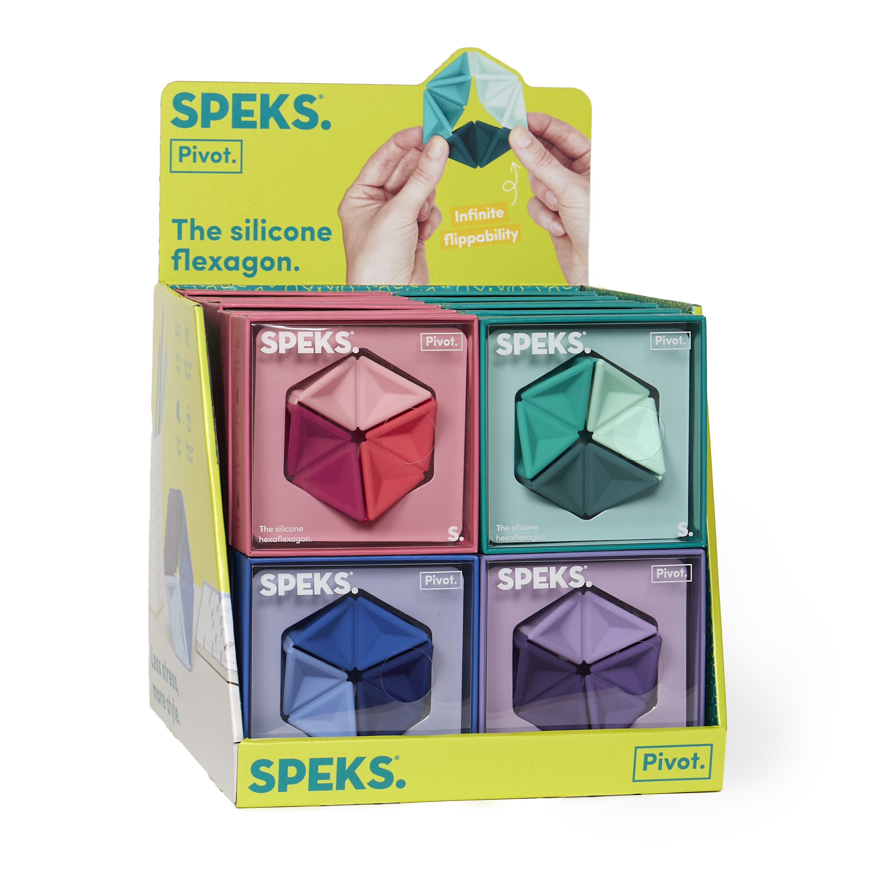 *Nouveau* Speks - Pivot Assortiment 24 Étui et Présentoir - 6 de chaque couleur