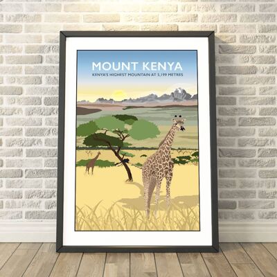 Mount Kenya, Africa Print__A3