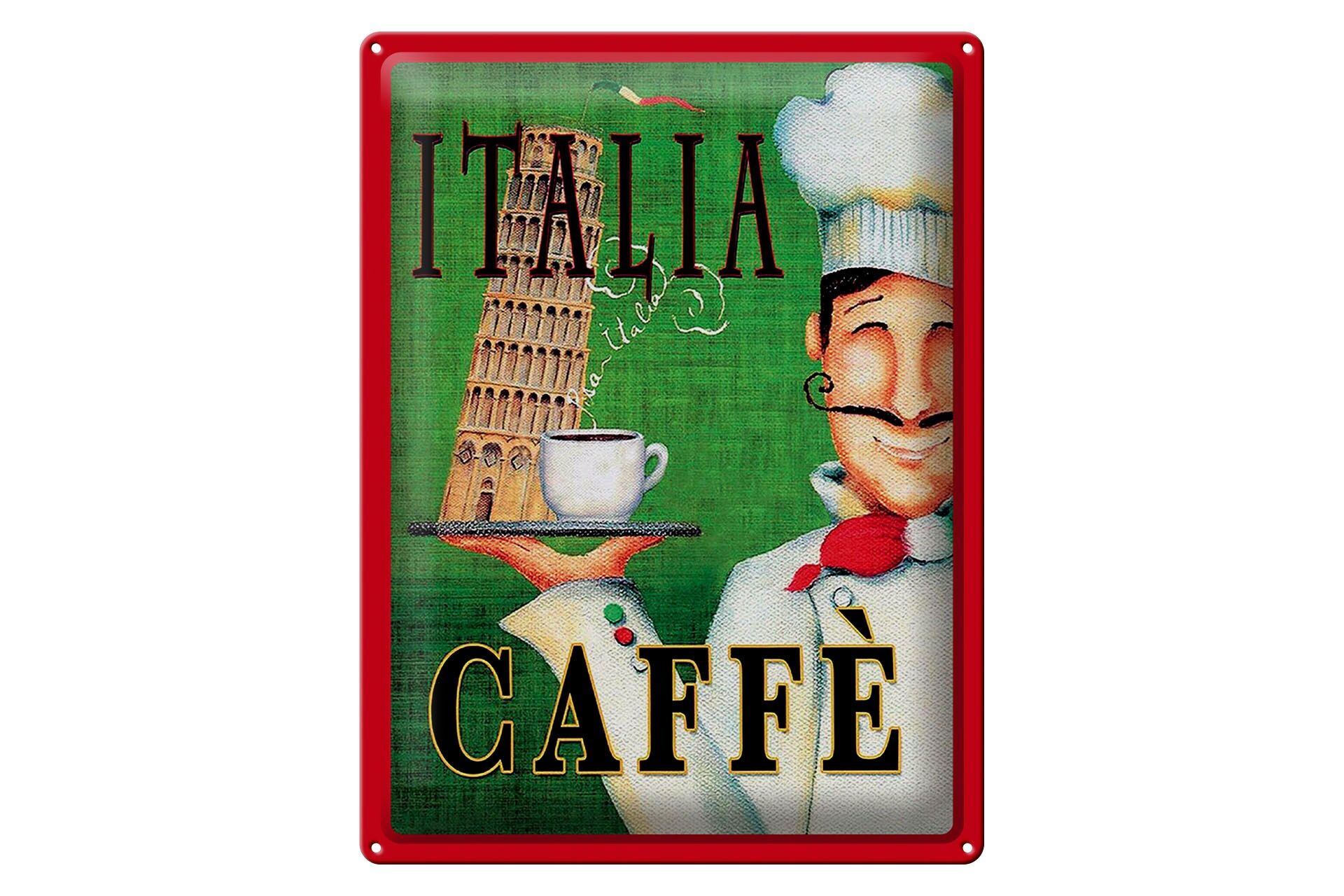 Metal sign for travel, 30x40 cm, Italy, Cafe, Leaning Tower of Pisa, decorative sign