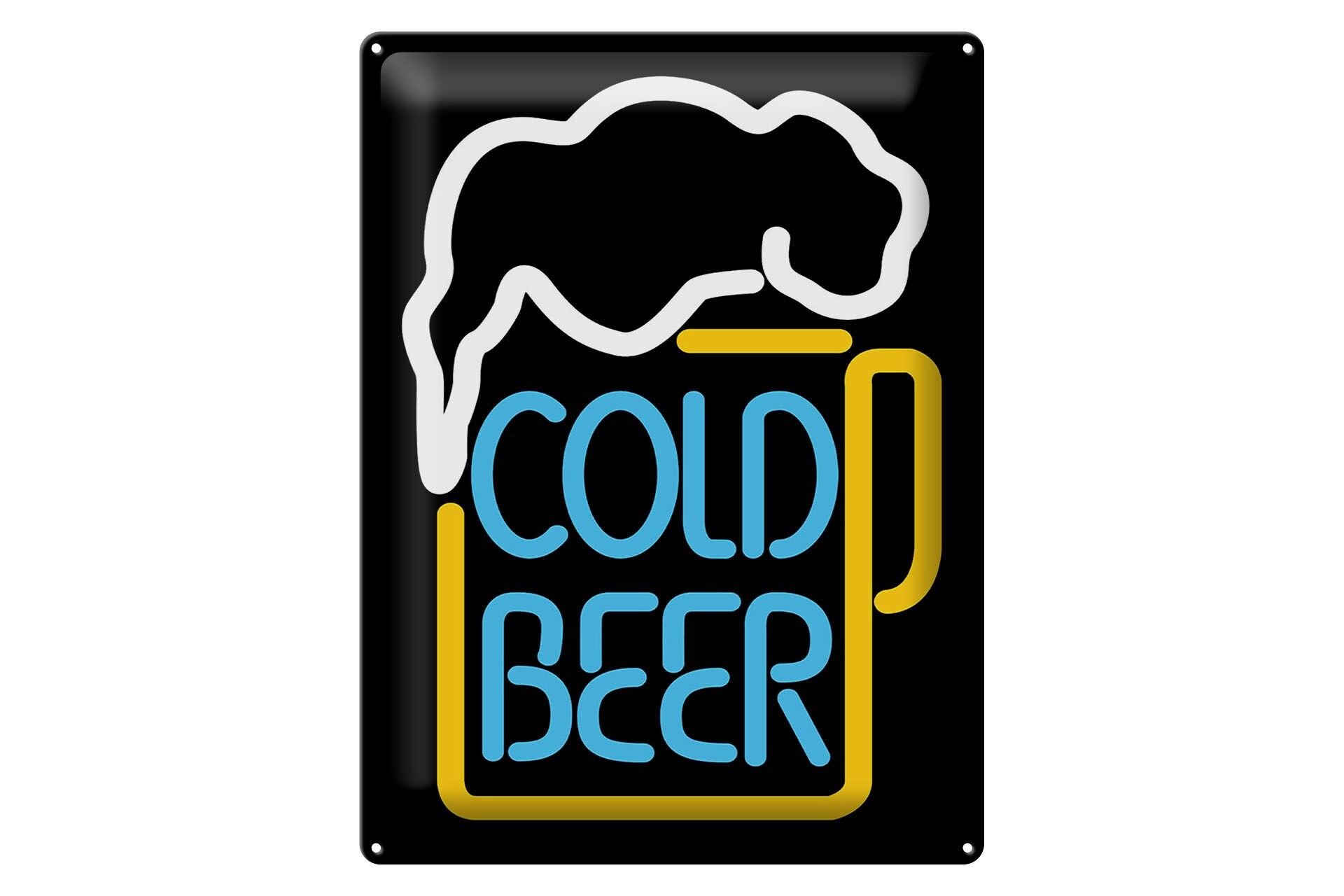 Metal sign "Alcohol" 30x40 cm, Cold Bear advertising, neon look, decorative sign