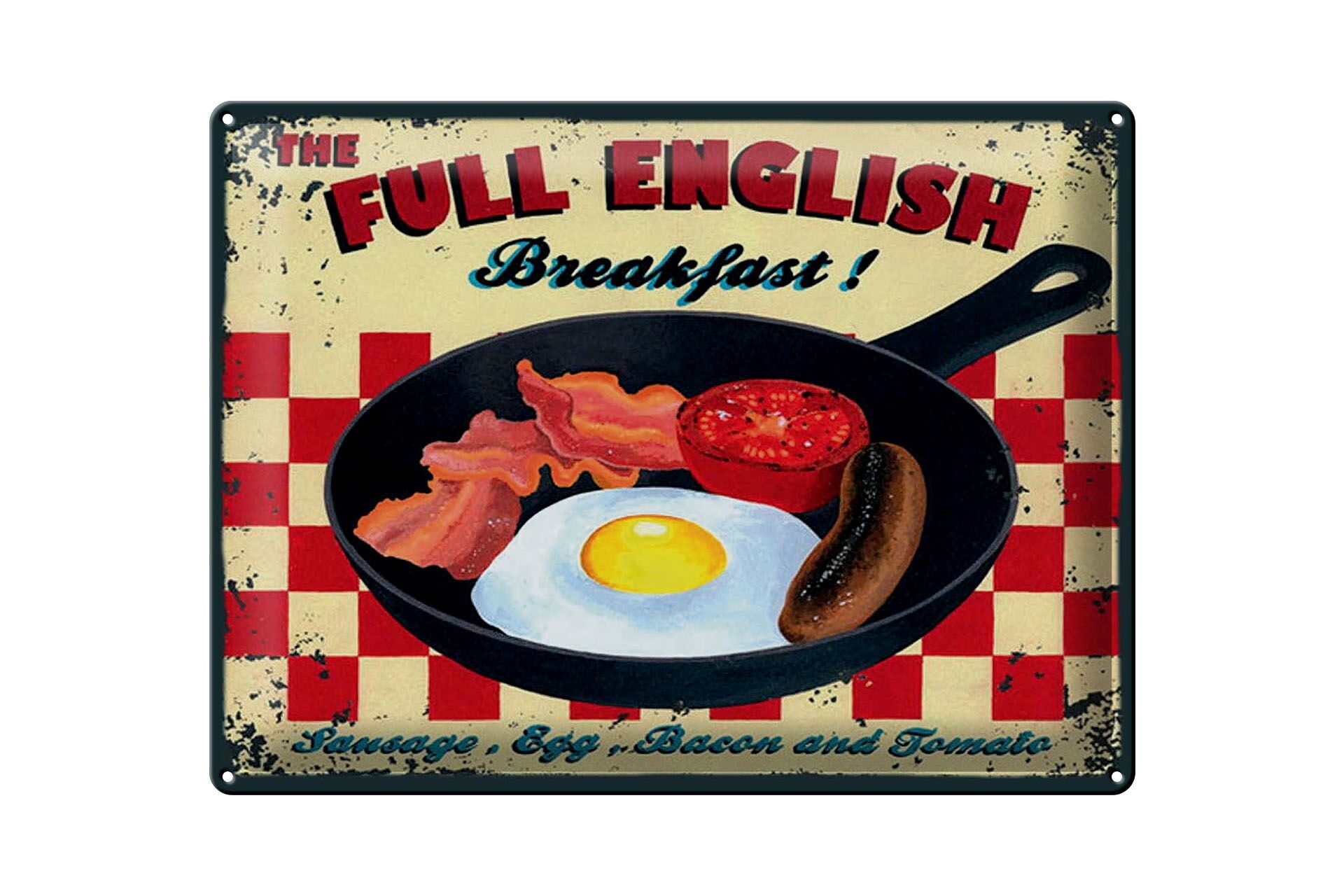 Blechschild Reklame 30x40 cm Full english Breakfast Retro Deko Schild