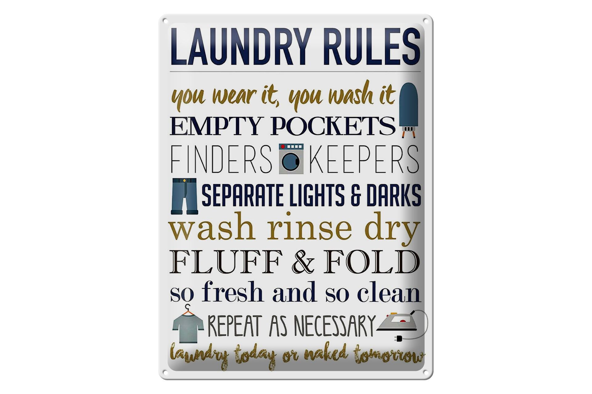 Blechschild Spruch 30x40 cm Landry rules Deko Schild