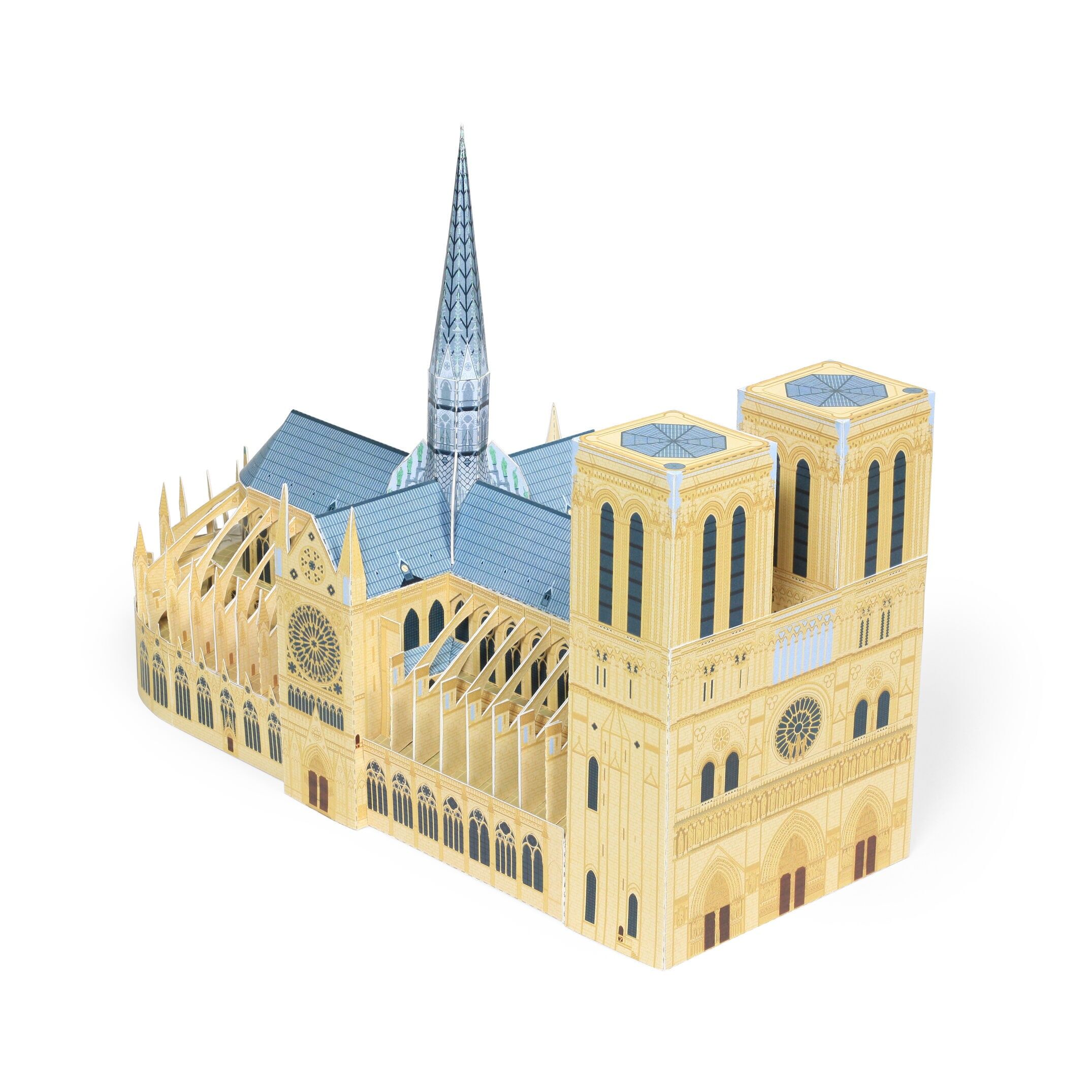Maquette en papier de la cathédrale Notre-Dame - Modèle architectural en papier