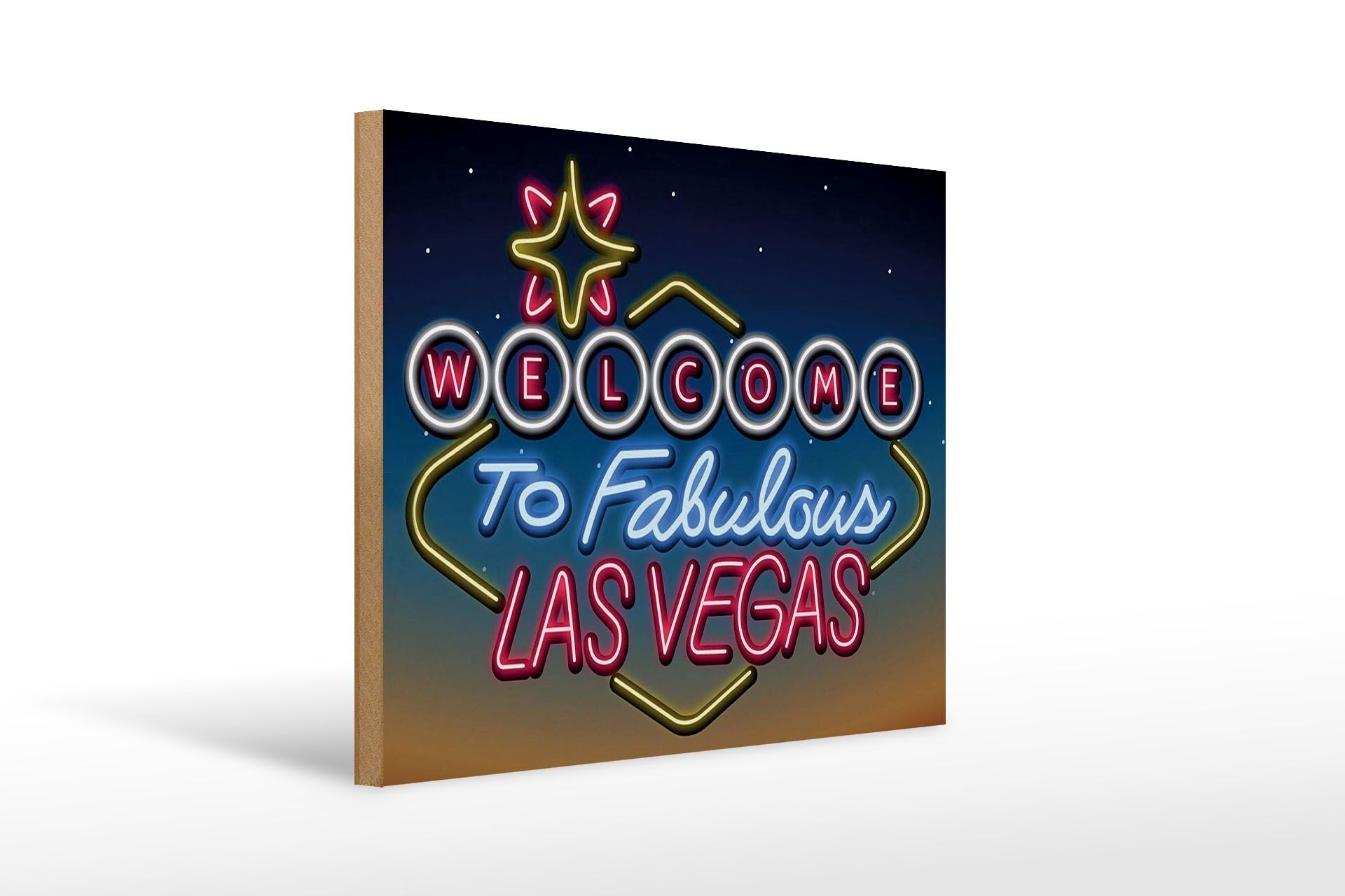 Letrero de madera 30x40 cm Bienvenido a la fabulosa Las Vegas Letrero decorativo publicitario