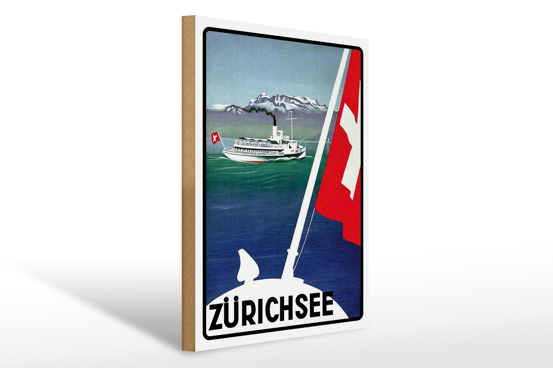 Letrero de madera para viaje, 30x40 cm, Zúrich, Suiza, crucero, cartel decorativo