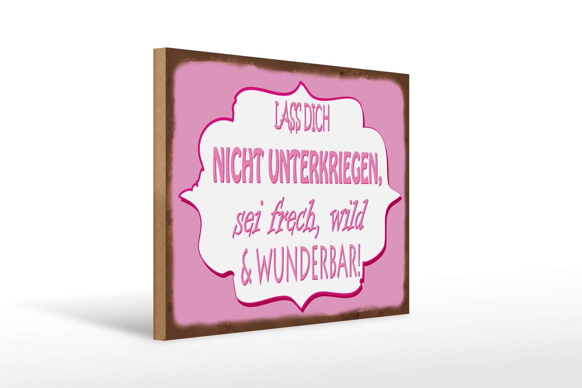 Letrero de madera con el lema "No dejes que te depriman" 30x40 cm Letrero decorativo