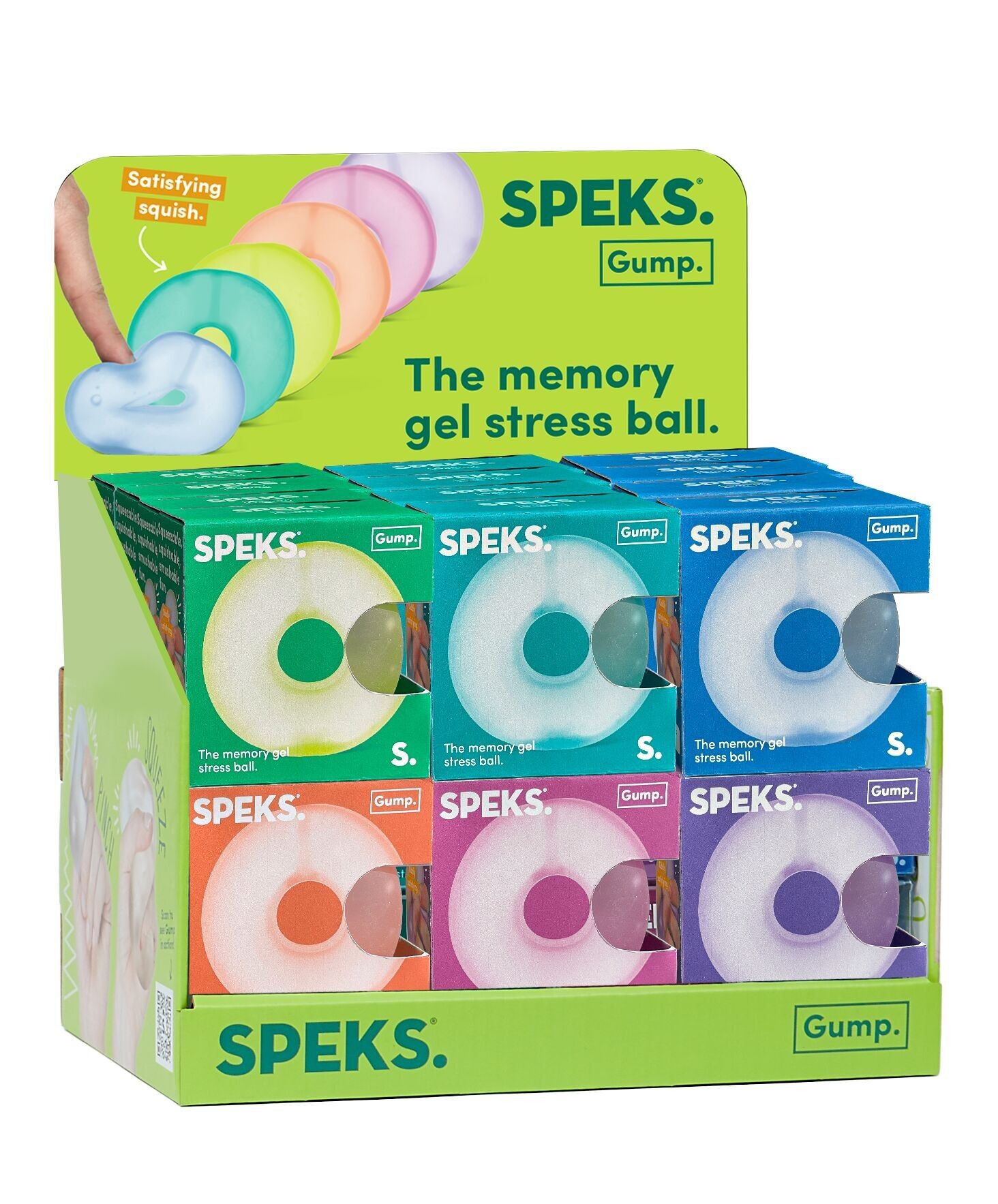 SPEKS Loop Gump 24 Mix - Anneau anti-stress en gel à mémoire de forme - Mix d'exposition