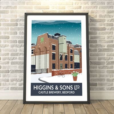 The Higgins, Bedford, Winter Bedfordshire Print__A3