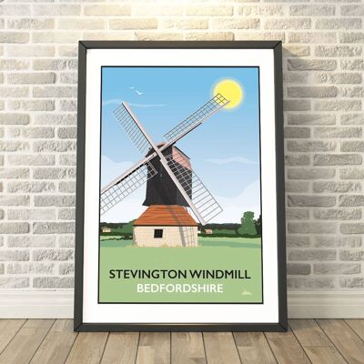 Stevington Windmill, Bedfordshire Print__A3