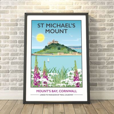 St Michael's Mount, Cornwall Print__A3