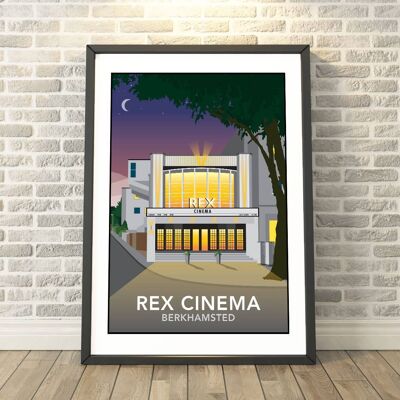 REX cinema, Berkhamsted, Hertfordshire Night Print__A3