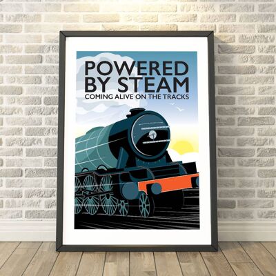 Powered by Steam Train Print__A3