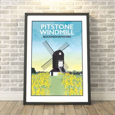 Pitstone Windmill, Buckinghamshire Print__A3