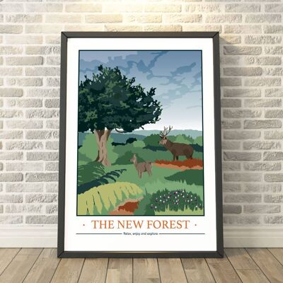 New forest, Dorset Hampshire Print__A3