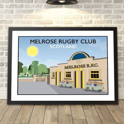 Melrose Rugby Club, Scotland landscape Print__A3