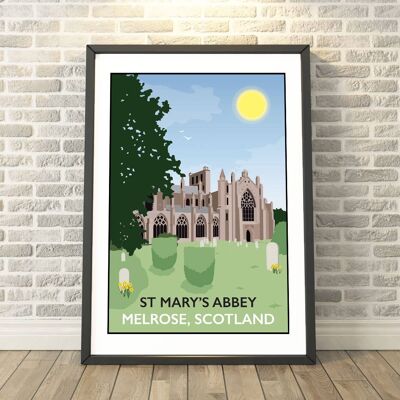 Melrose Abbey, Scotland Print__A3