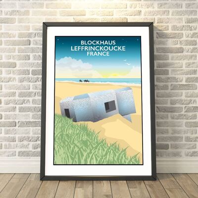 Leffrinckoucke, Blockhaus, France Print__A3
