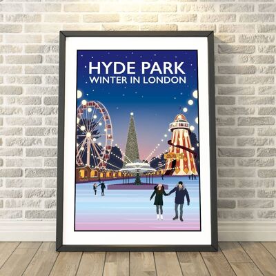 Hyde Park, Winter in London Print__A3