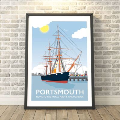HMS Warrior, Portsmouth, Hampshire Print__A3