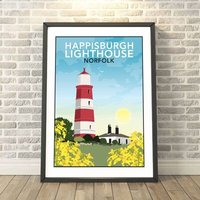 Happisburgh Lighthouse, North Norfolk Print__A3