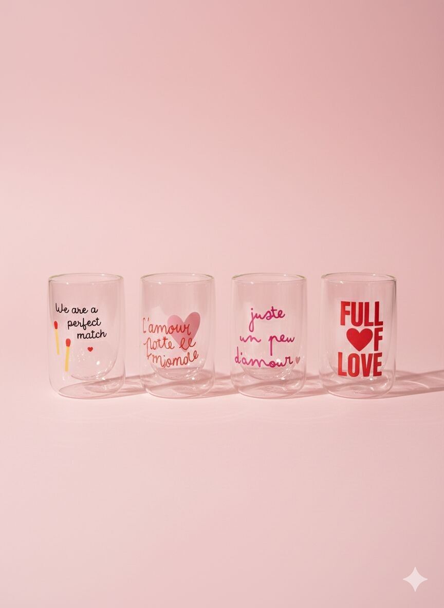 Vidrio de doble pared - Colección San Valentín