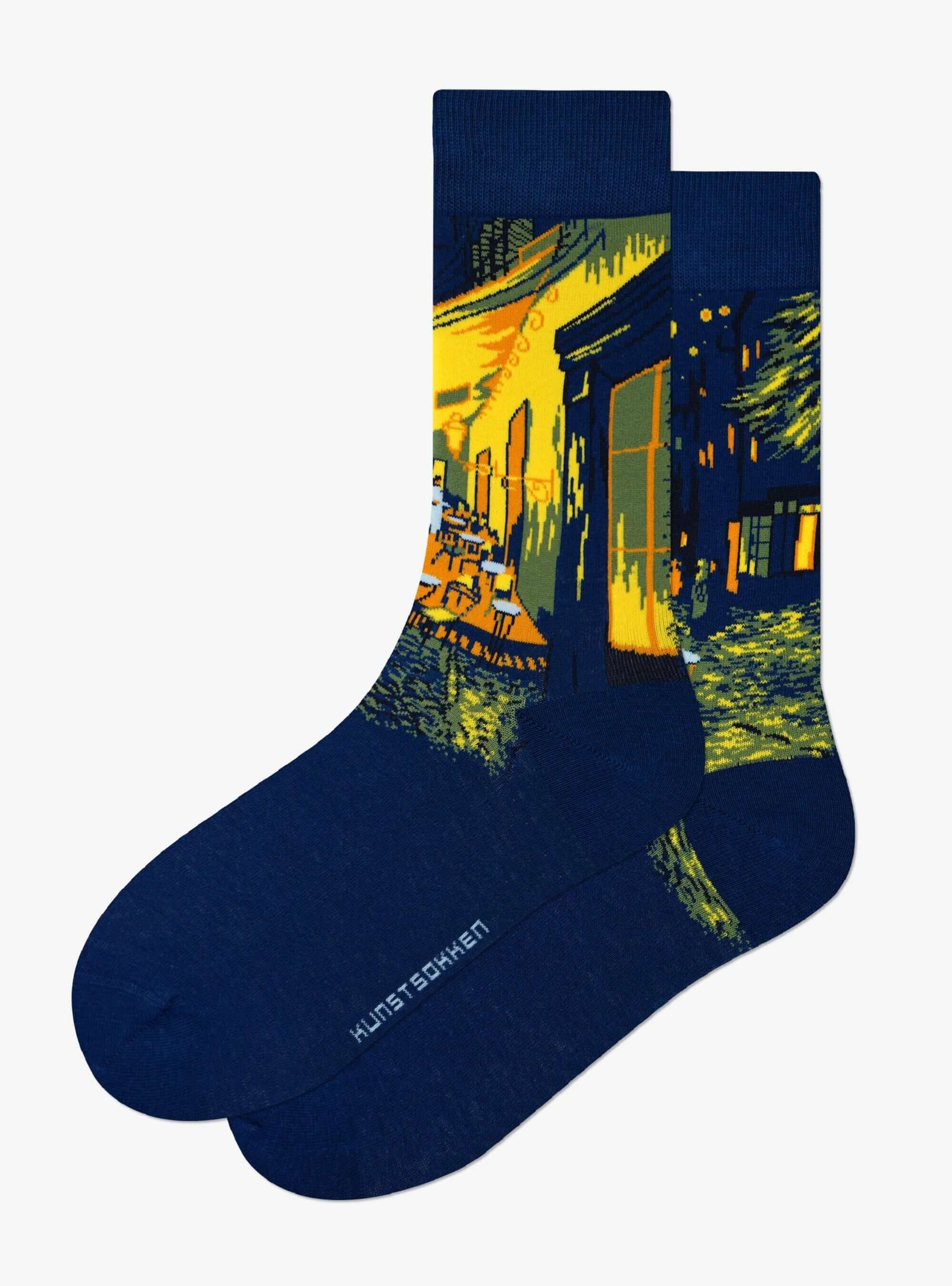 Socks, cafe terrace in the evening, 41-46 Kunstsokken