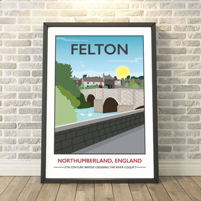 Felton, Morpeth Northumberland Print__A3