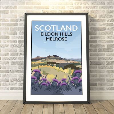 Eildon Hills, Melrose, Scotland Print__A3