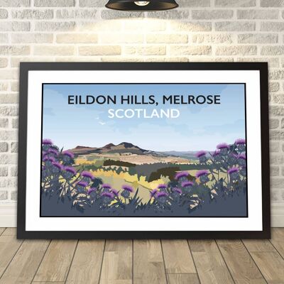 Eildon Hills, Melrose, Scotland landscape Print__A3