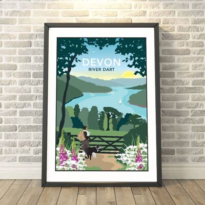 Devon, River Dart Print__A3