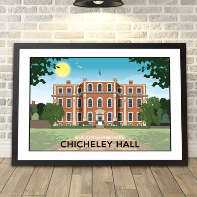Chicheley Hall Buckinghamshire landscape Print__A3