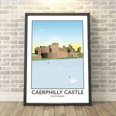 Caerphilly Castle, Wales Print__A3