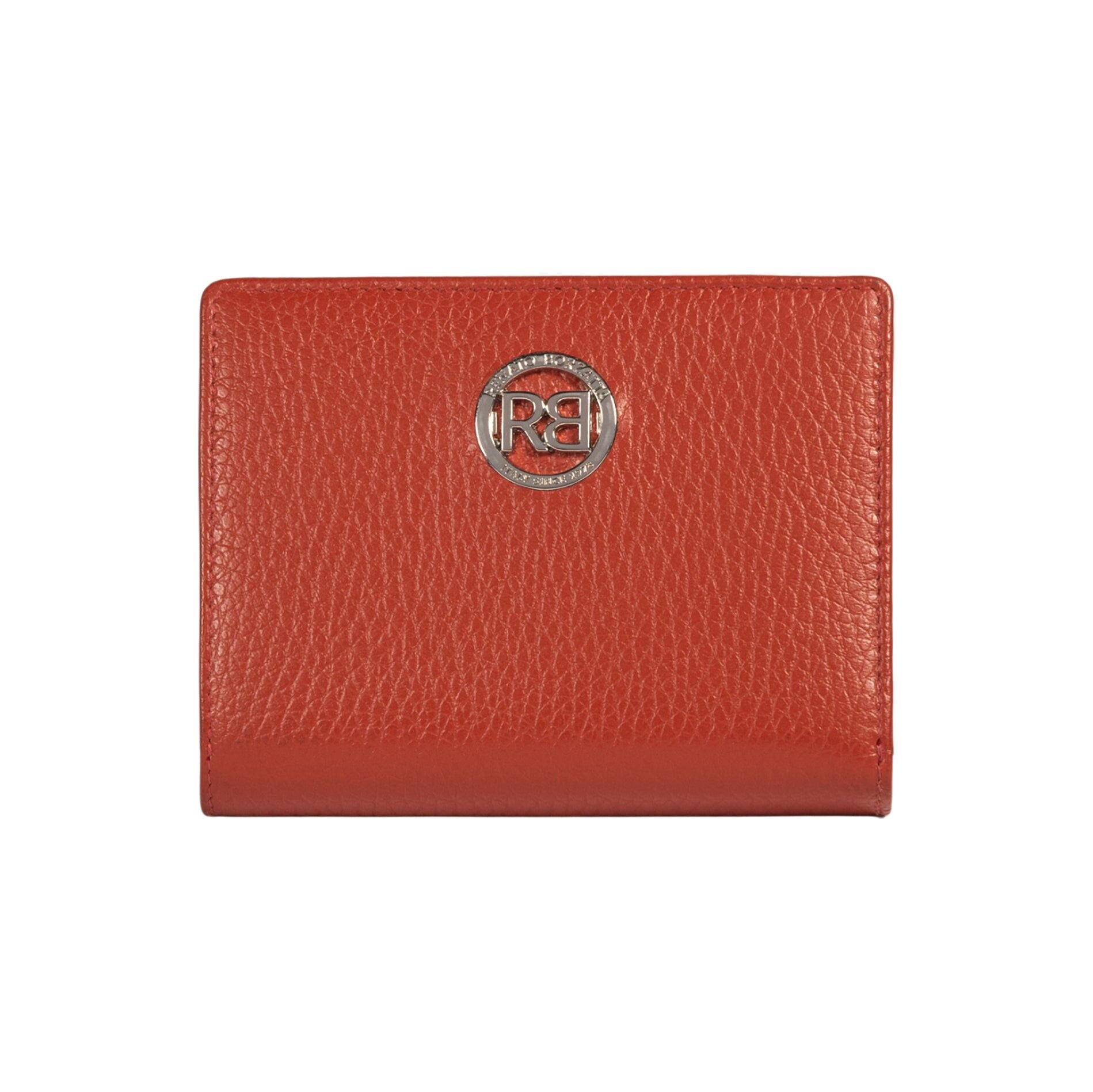 RB1080SAM | Women's Wallet Made in Italy in Genuine Dollar Grain Leather. Paprika color.Dimensions (when closed): 13 x 9 x 2.5 cm