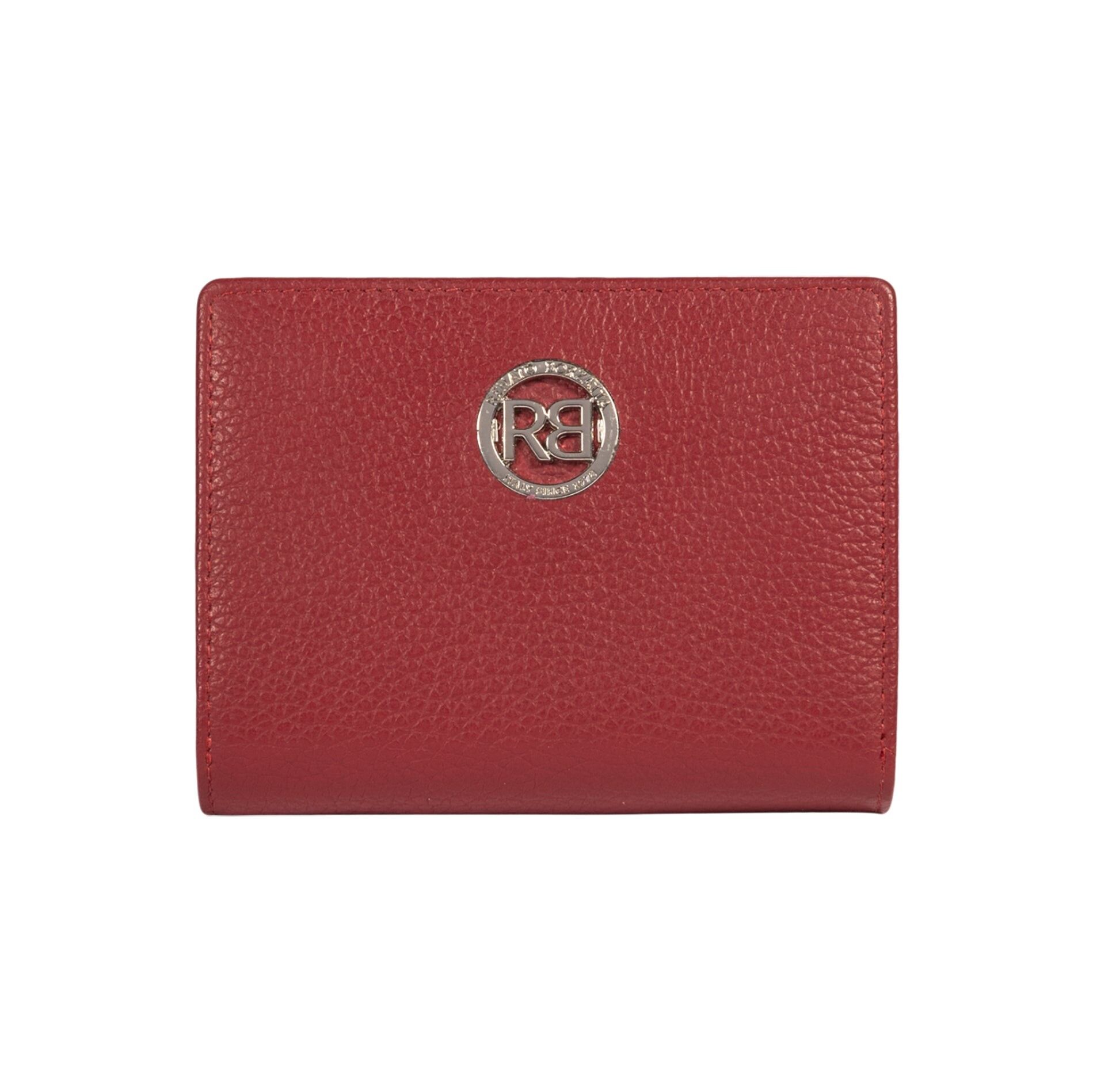 RB1080SQ | Women's Wallet Made in Italy in Genuine Dollar Grain Leather. Ruby color.Dimensions (when closed): 13 x 9 x 2.5 cm