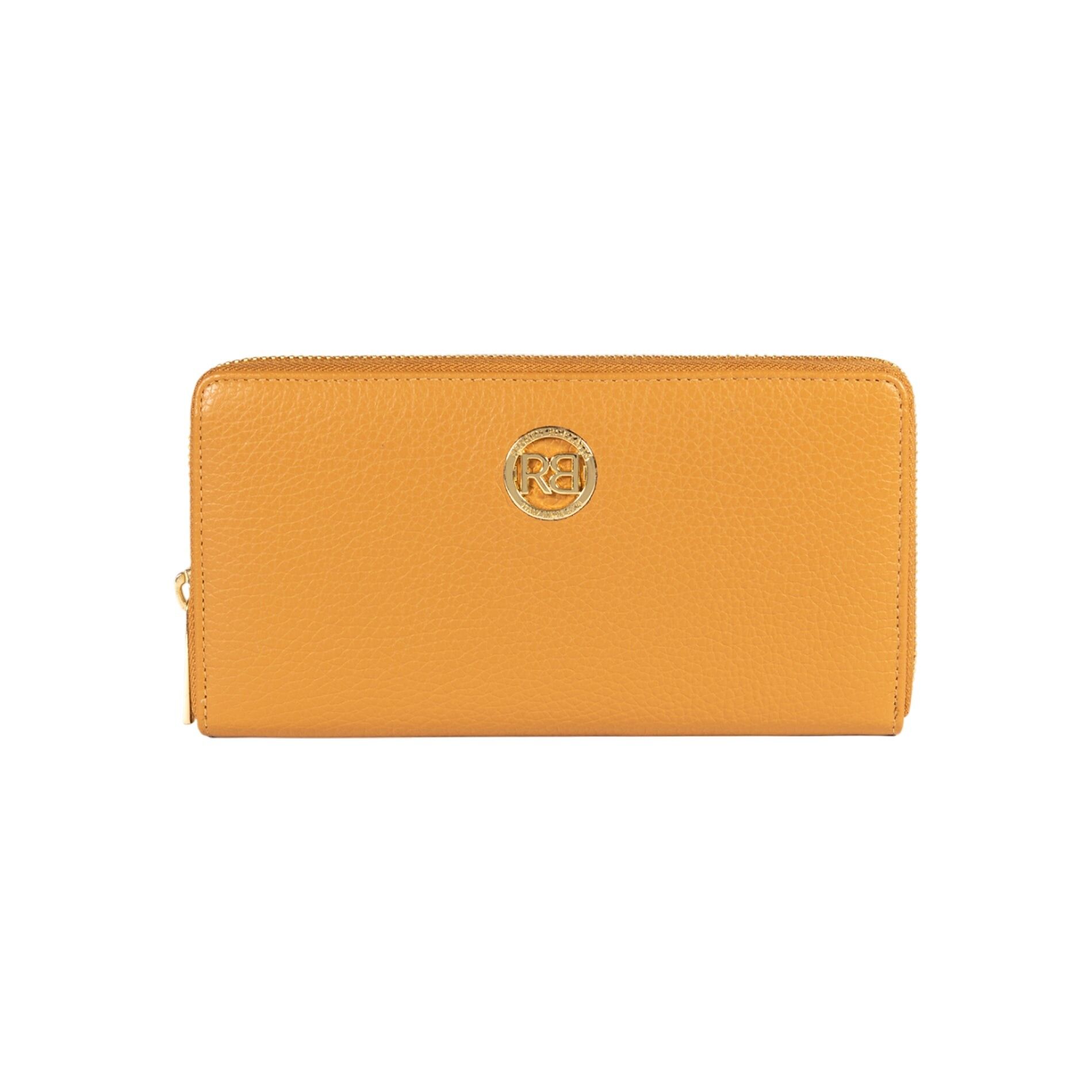 RB1081GCQ | Women's Zip Around Wallet Made in Italy in Genuine Dollar Grain Leather. Leather color.Dimensions: 20 x 10 x 2.5 cm