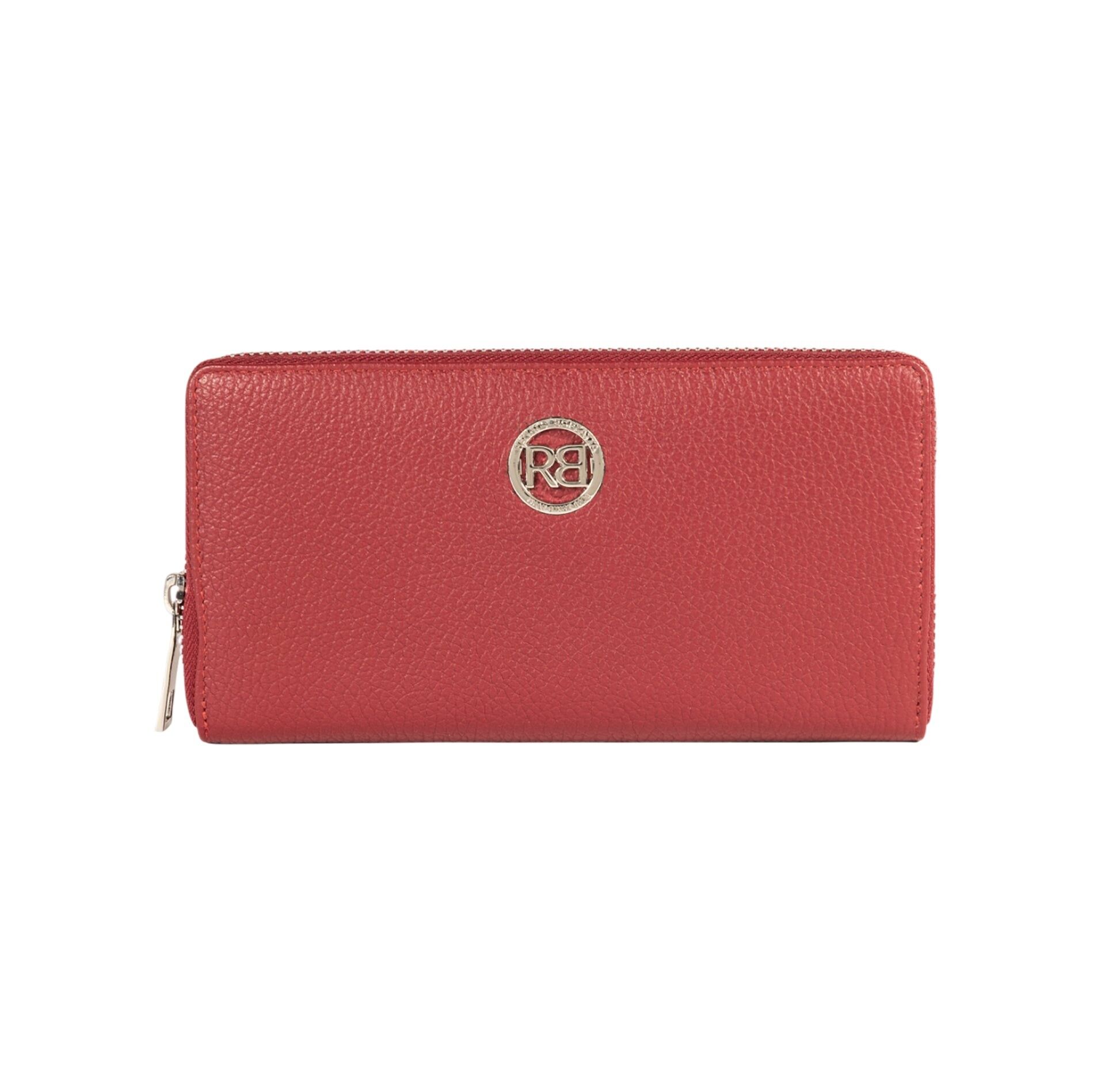 RB1081SQ | Women's Zip Around Wallet Made in Italy in Genuine Dollar Grain Leather. Ruby color.Dimensions: 20 x 10 x 2.5 cm