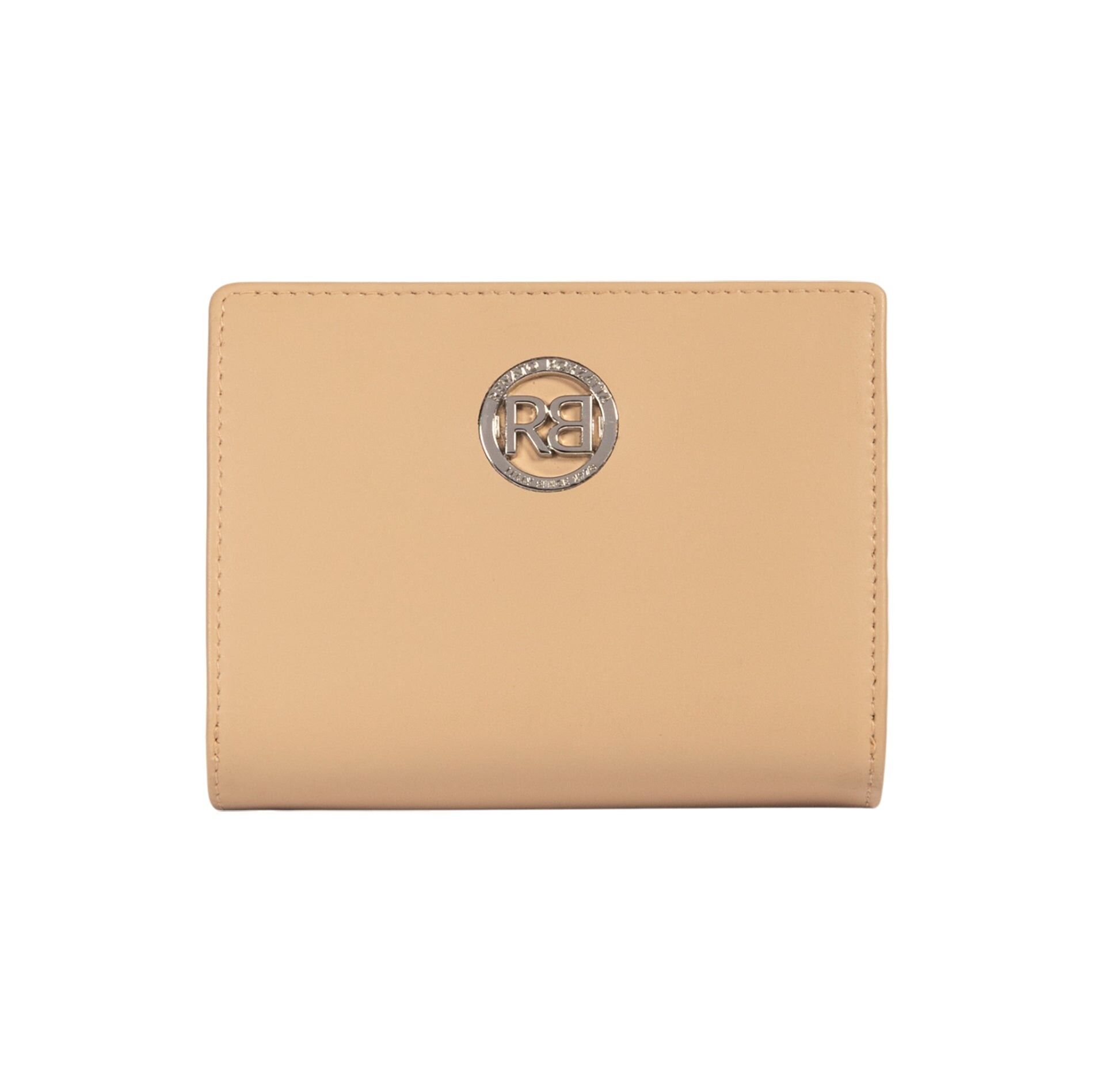 RB1083SAL | Women's Wallet Made in Italy in Genuine Smooth Matte Leather. Beige color.Dimensions (when closed): 13 x 9 x 2.5 cm