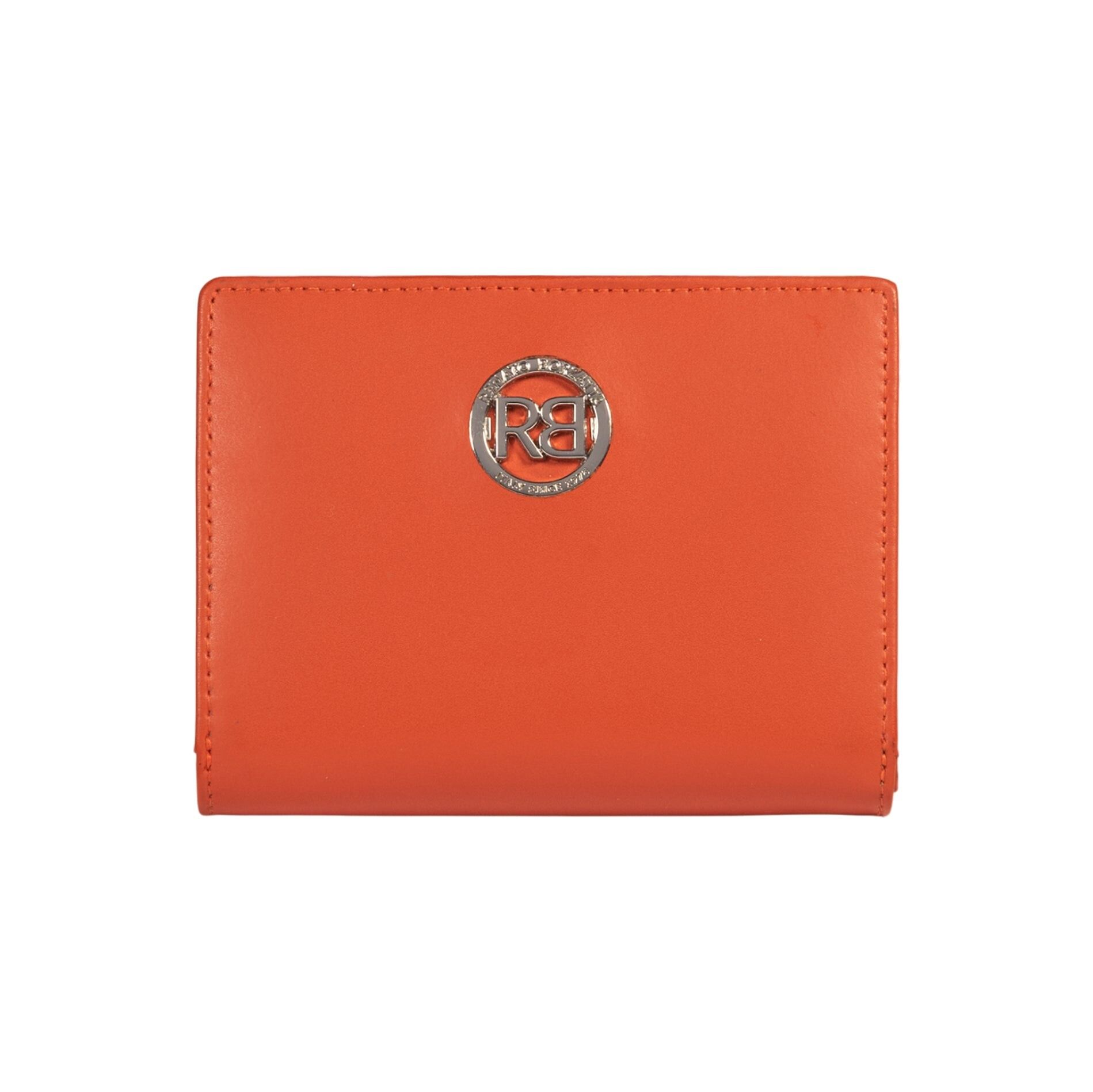 RB1083SAM | Women's Wallet Made in Italy in Genuine Smooth Matte Leather. Paprika color.Dimensions (when closed): 13 x 9 x 2.5 cm