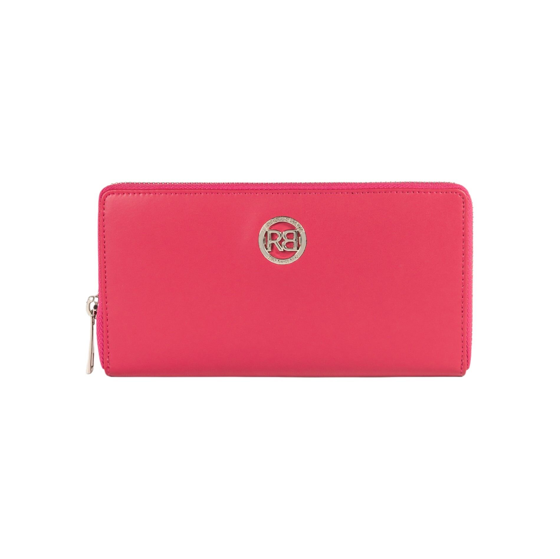RB1084SBE | Women's Zip Around Wallet Made in Italy in Genuine Smooth Matte Leather. Fuchsia color.Dimensions: 20 x 10 x 2.5 cm