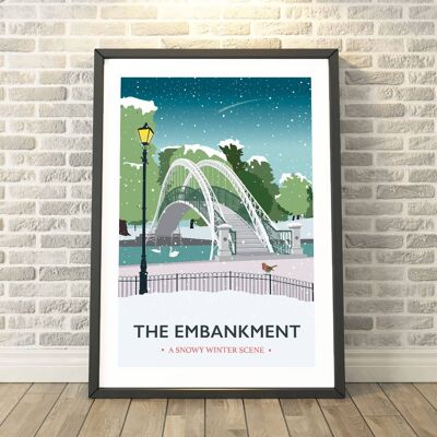 Bedford Suspension Bridge,The Embankment, Bedfordshire Print__A3