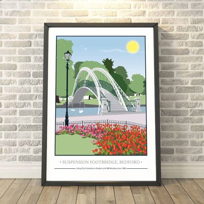 Bedford Suspension Bridge, The Embankment  Print__A3