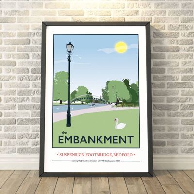 Bedford Embankment, Bedfordshire Print__A3