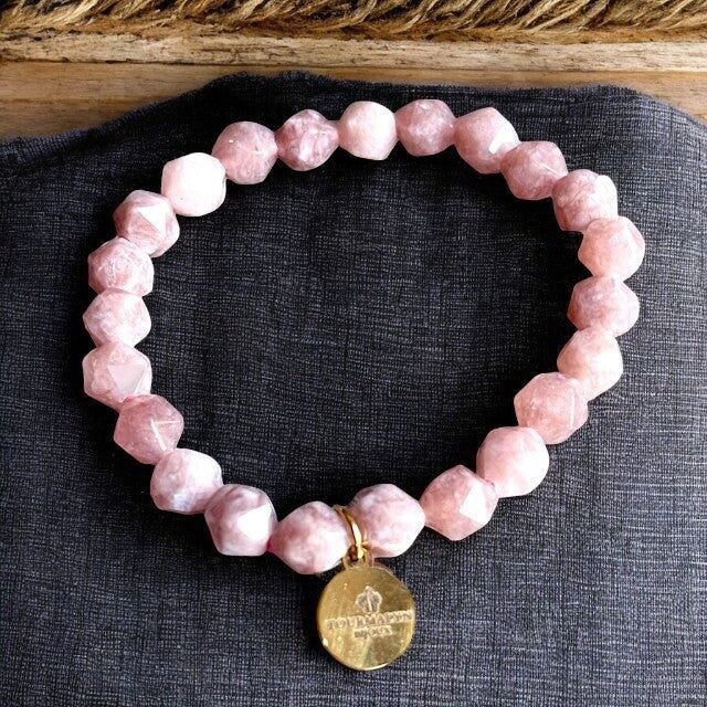 “GLASGOW” Bracelet Beige Agate Beads