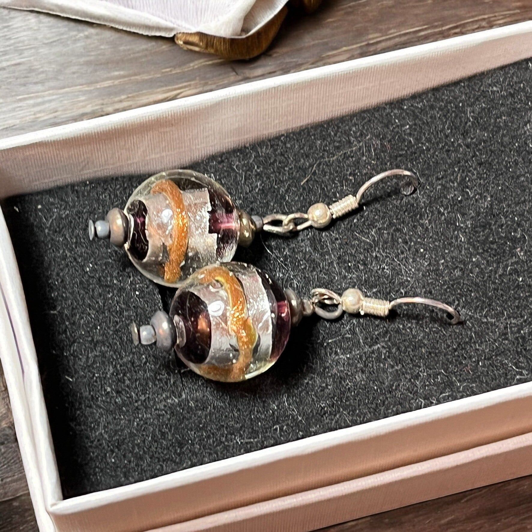 Lampwork glass earrings