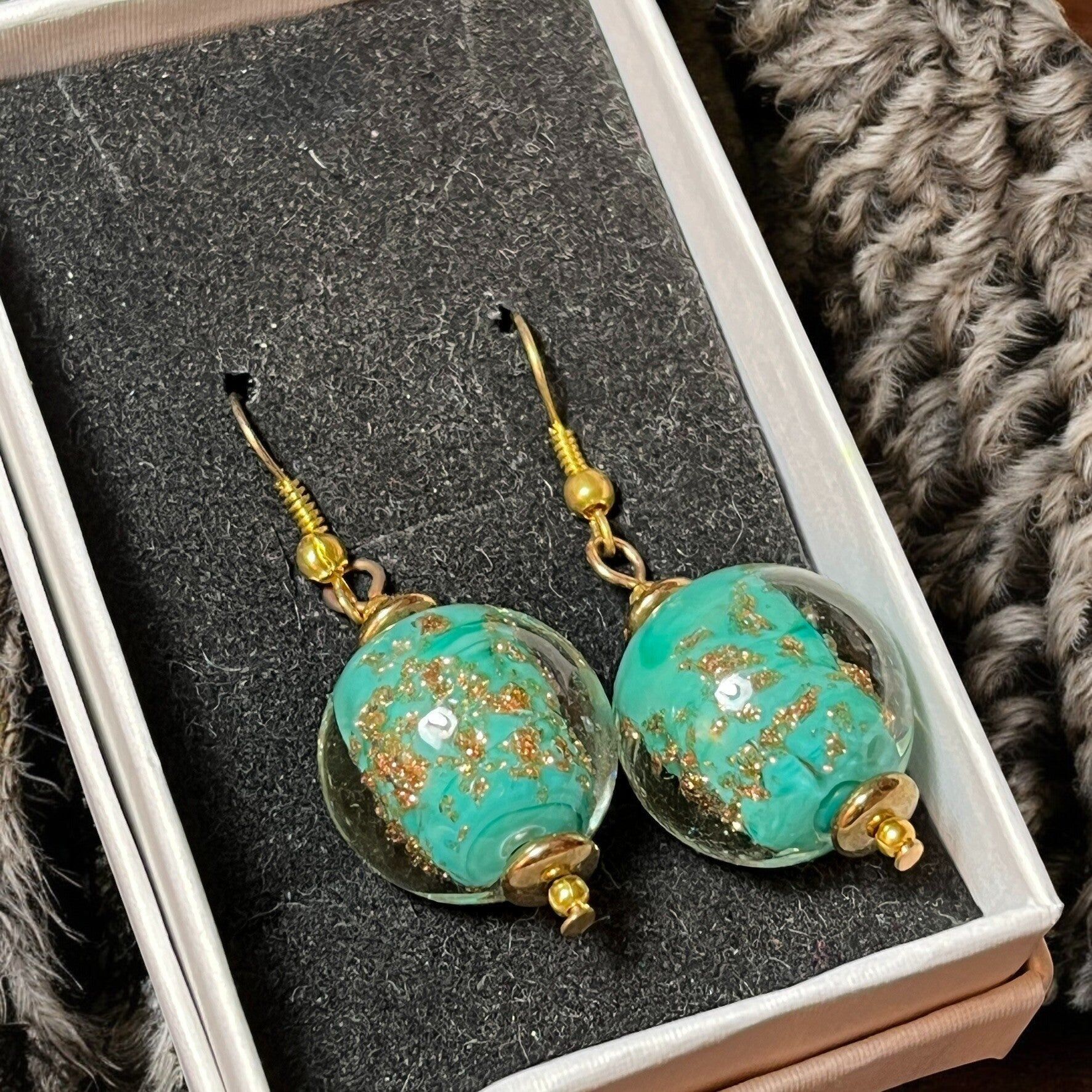 Lampwork glass earrings