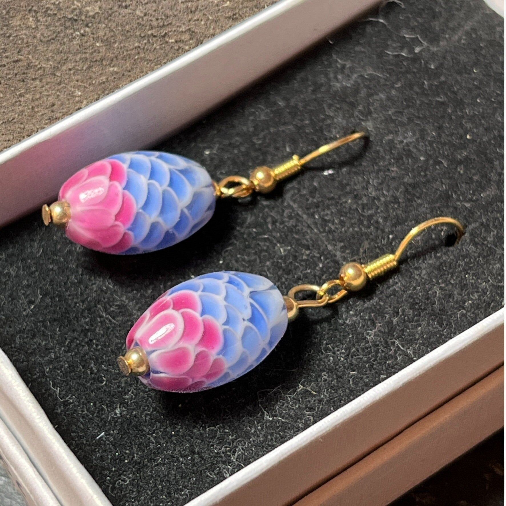 Lampwork glass earrings