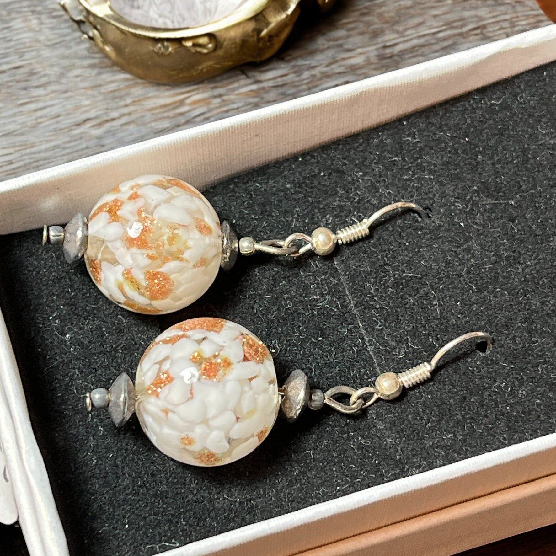 Lampwork glass earrings